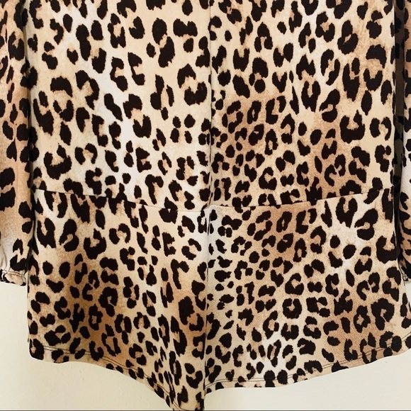 GODDESS leopard prints blouse women Sz L - Picture 3 of 8